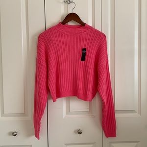 Cropped mock neck sweater